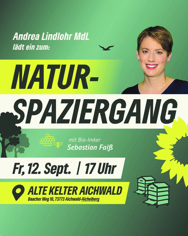 Naturspaziergang mit Andrea Lindlohr MdL