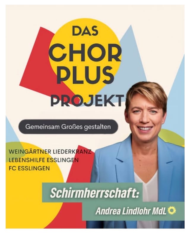 Aufführung des inklusives Musikprojekts „ChorPlus“ unter Schirmherrschaft von Andrea Lindlohr MdL